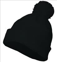 CIA - black beanie with pom